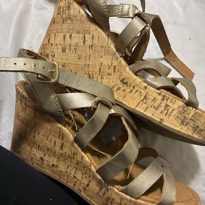 Gold Wedge Sandals